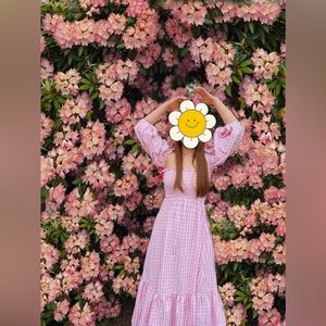 Pink gingham dress